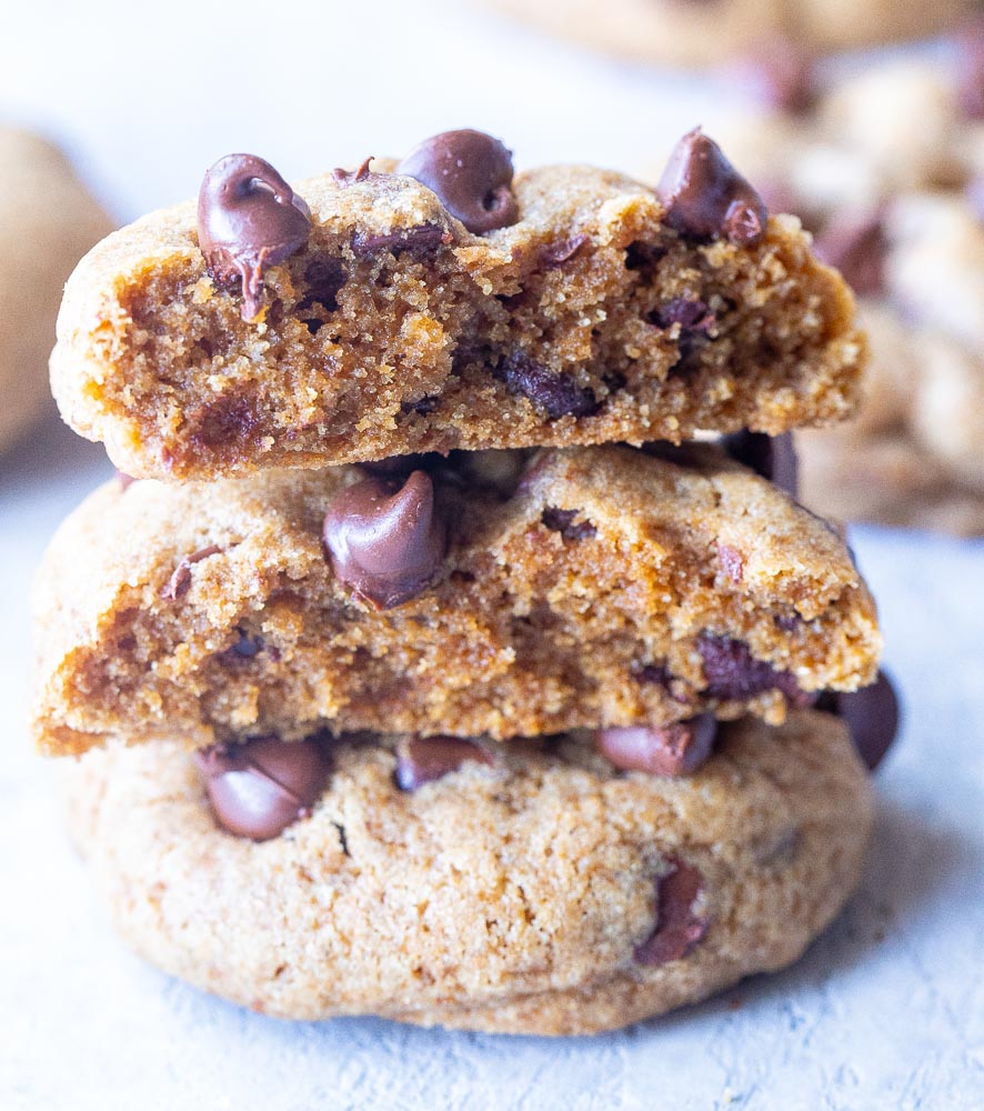 Inside view of chocolate chip cookies