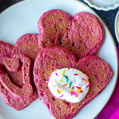 Pink Heart Pancakes {Dairy Free}