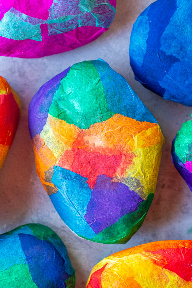 Close up of a stained glass rock