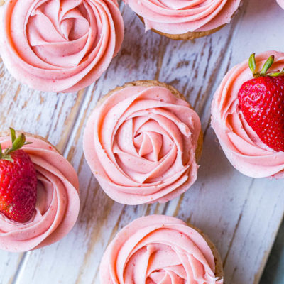 The BEST Strawberry Cupcakes