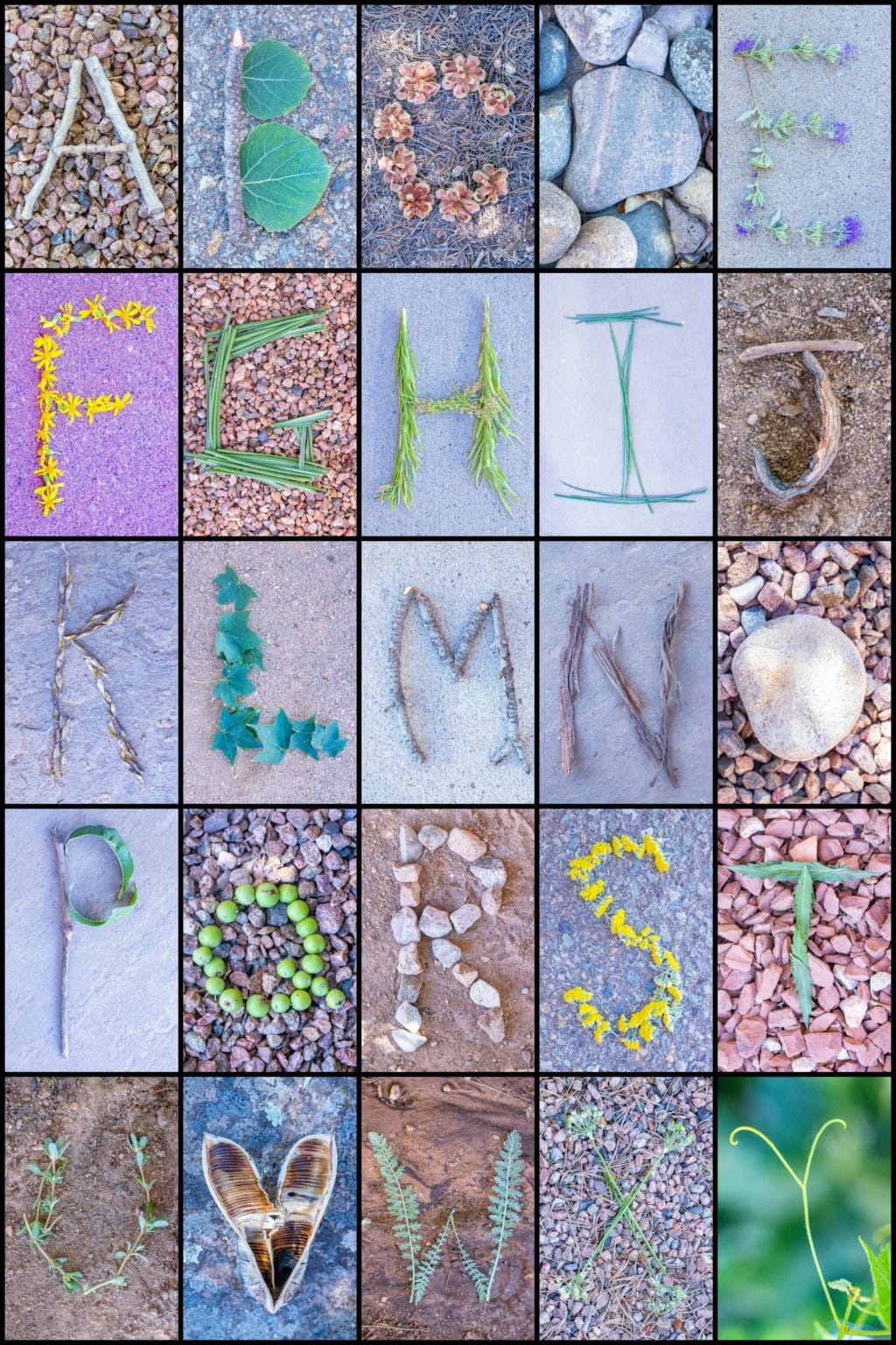 outdoor alphabet letters