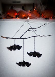 Black Bean Bats Halloween Wall Hanging