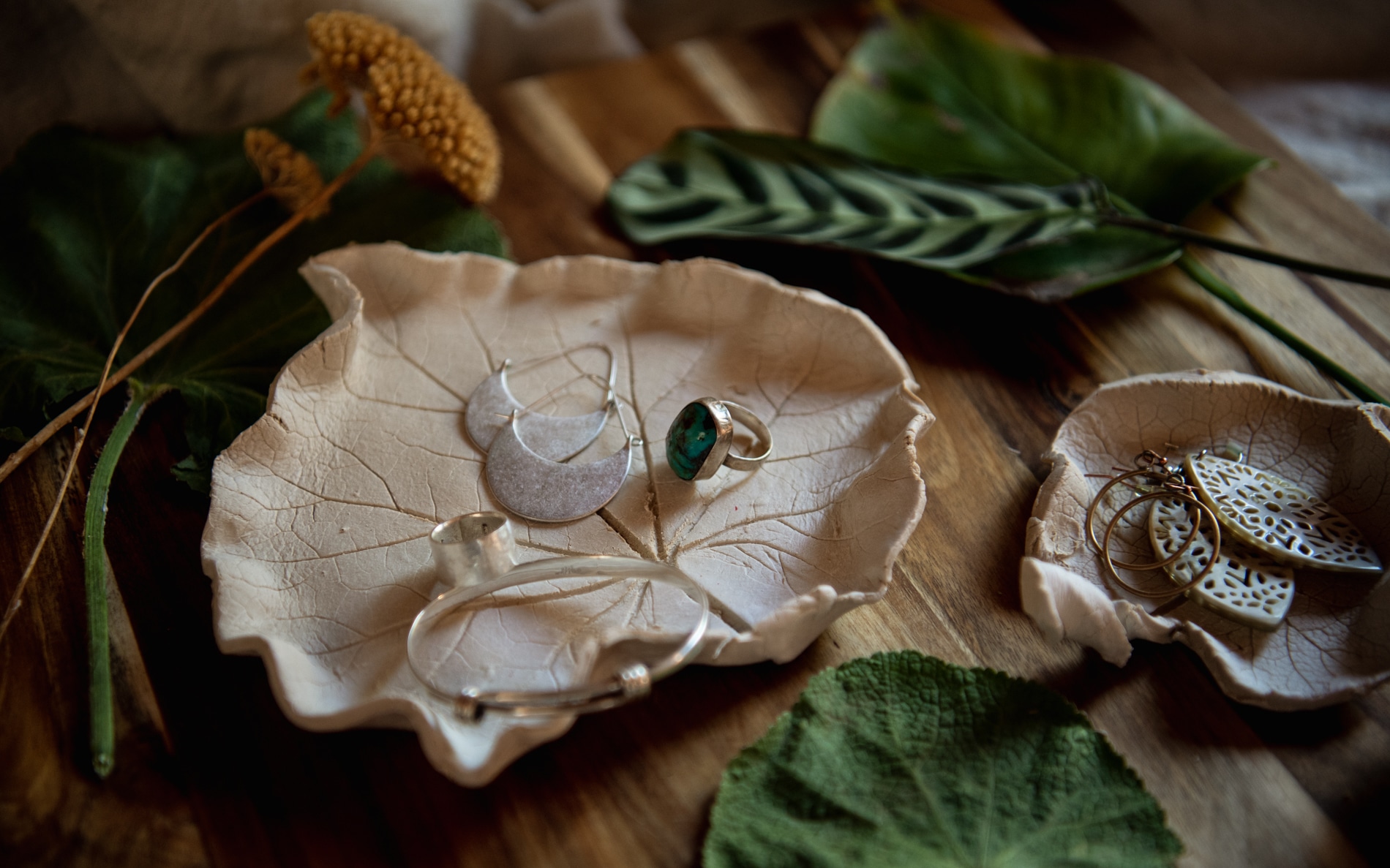Completed leaf jewelry dish.
