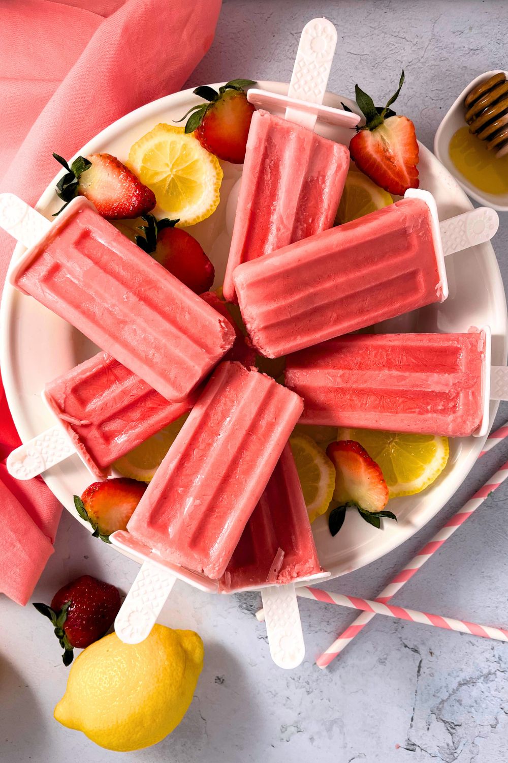 Easy creamy strawberry lemonade creamsicles