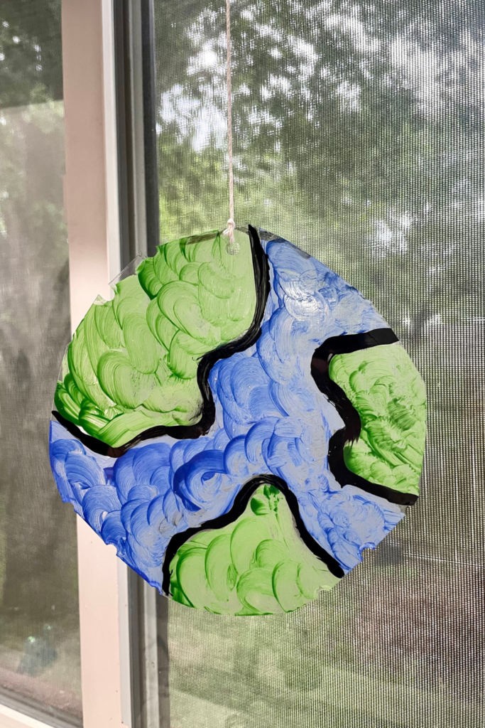 Stained glass planet earth art project