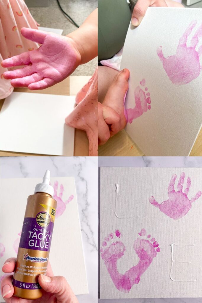 Steps to make Mother's Day Handprint Canvas Craft