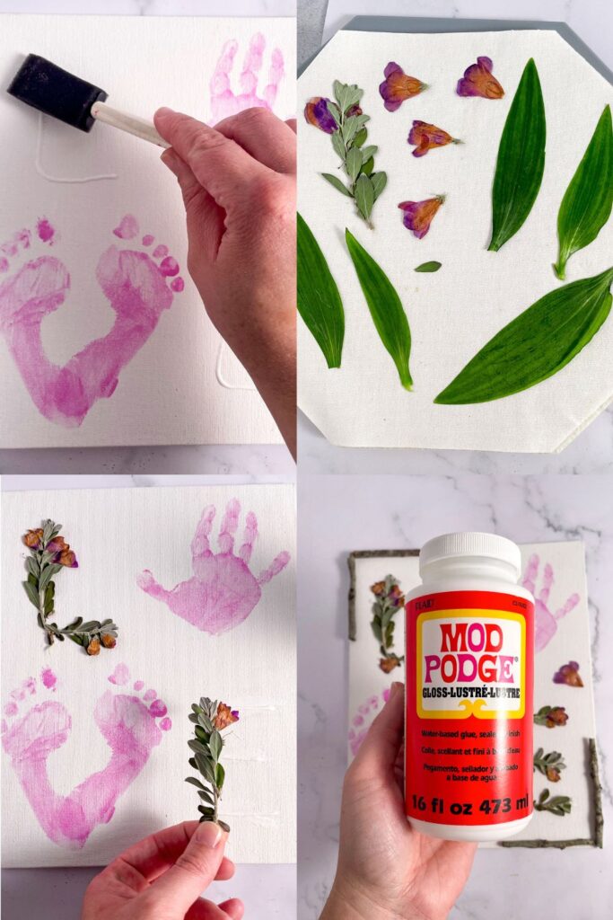 Steps for making Mother's Day Handprint Canvas Craft